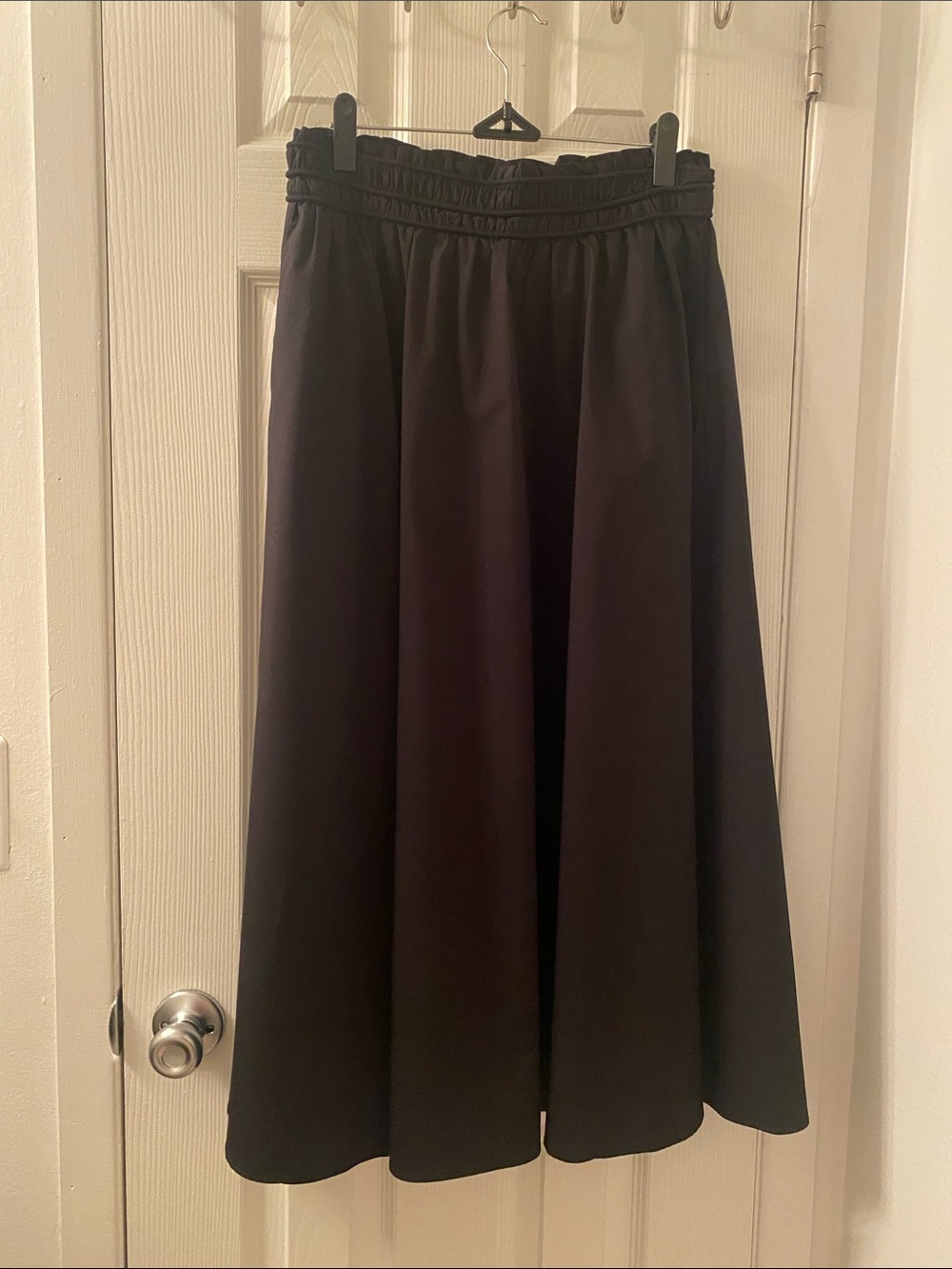 Philosophy Black Smocked Waist Flared Midi Skirt - Size Medium